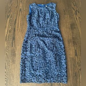 Tommy Hilfiger Blue Floral Lace Midi Dress
